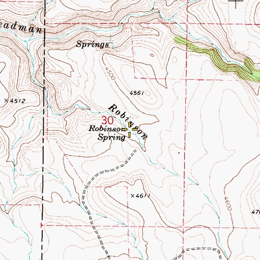 Topographic Map of Robinson Spring, OR