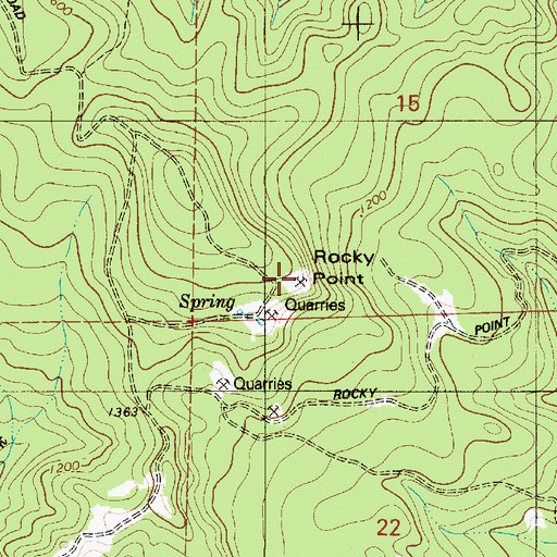 Topographic Map of Rocky Point, OR