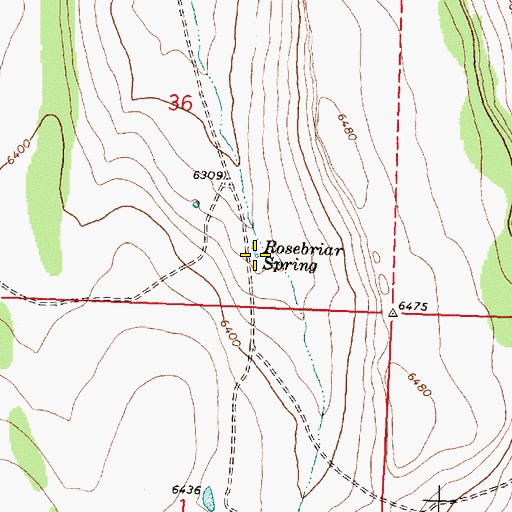 Topographic Map of Rosebriar Spring, OR