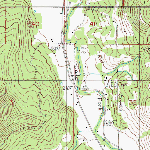 Topographic Map of Rouse Bridge, OR