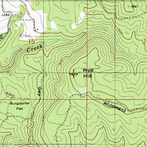 Topographic Map of Rye Hill, OR