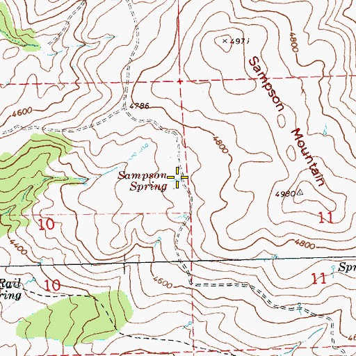 Topographic Map of Sampson Spring, OR