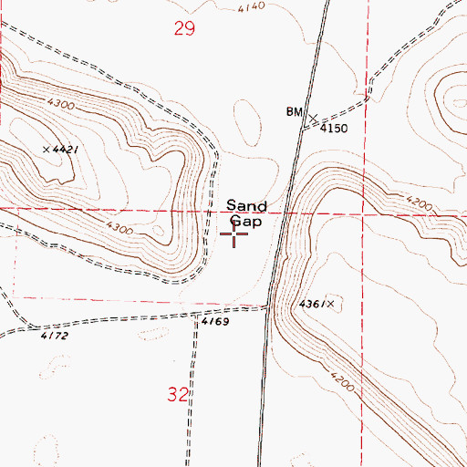 Topographic Map of Sand Gap, OR