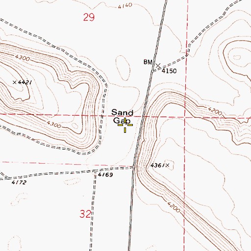 Topographic Map of Sand Gap, OR