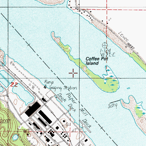 Topographic Map of Coffee Pot Island, OR