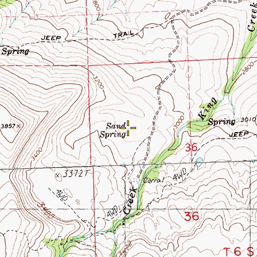 Topographic Map of Sand Spring, OR