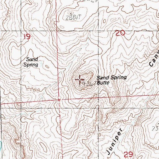 Topographic Map of Sand Spring Butte, OR