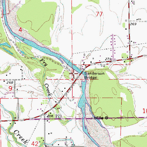 Topographic Map of Sanderson Bridge, OR