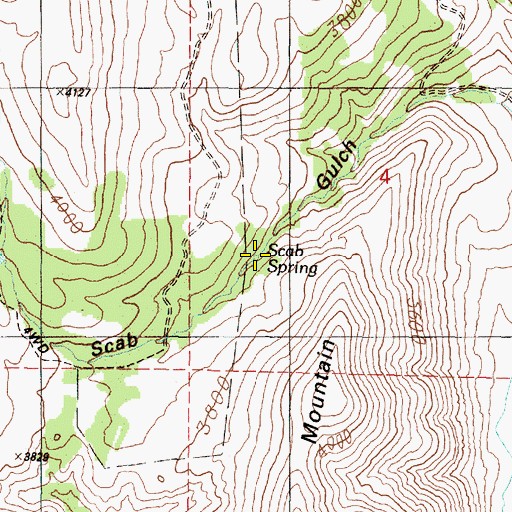 Topographic Map of Scab Spring, OR