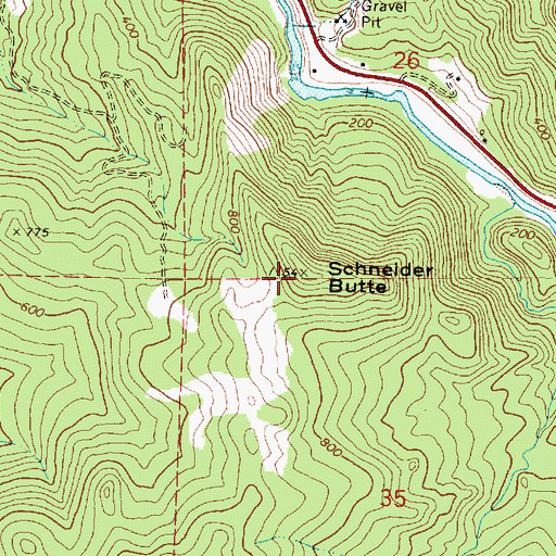 Topographic Map of Schneider Butte, OR