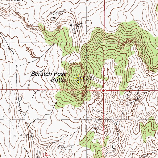 Topographic Map of Scratch Post Butte, OR