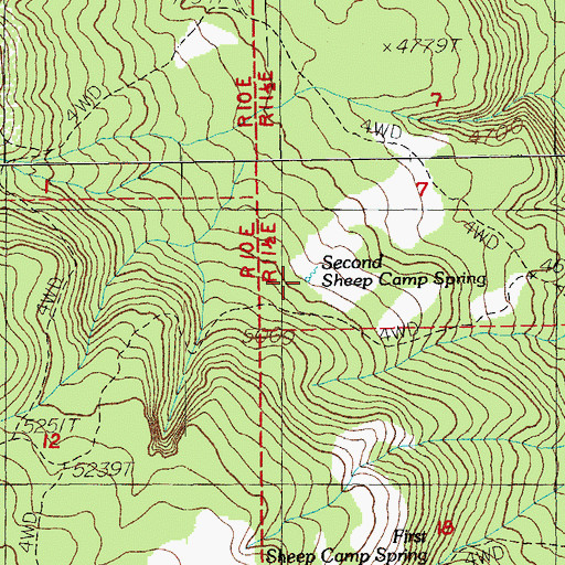 Topographic Map of Second Sheep Camp Spring, OR