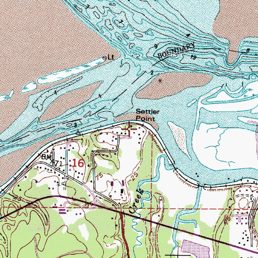 Topographic Map of Settler Point, OR