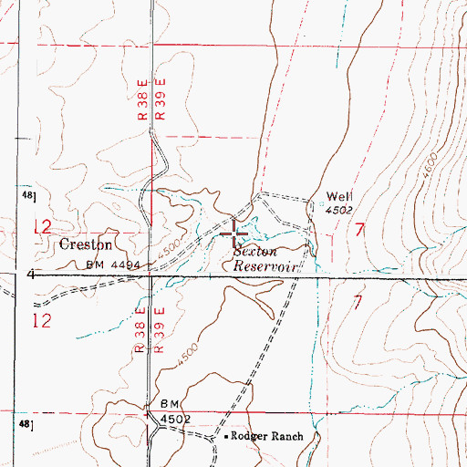 Topographic Map of Sexton Reservoir, OR