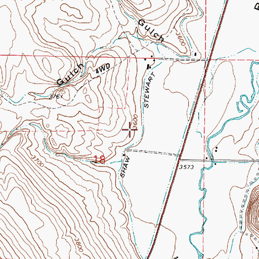 Topographic Map of Shaw Stewart Ditch, OR