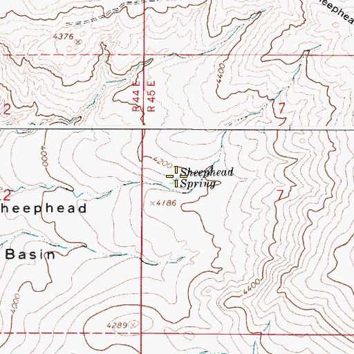 Topographic Map of Sheephead Spring, OR