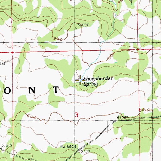 Topographic Map of Sheepherder Spring, OR
