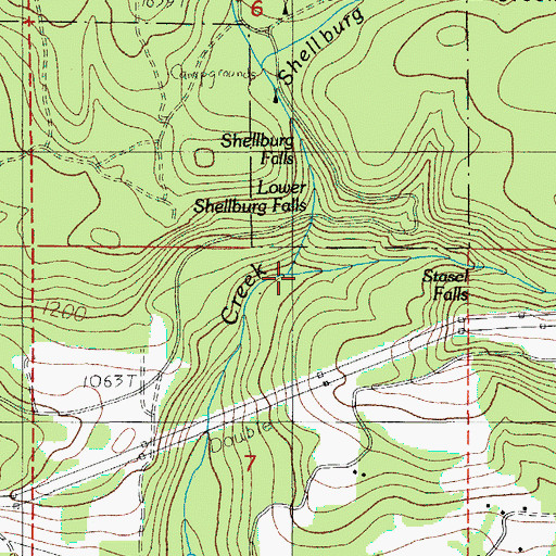 Topographic Map of Shellburg Creek, OR