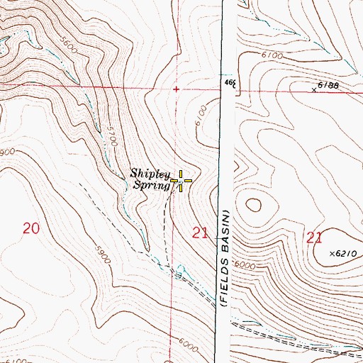 Topographic Map of Shipley Spring, OR