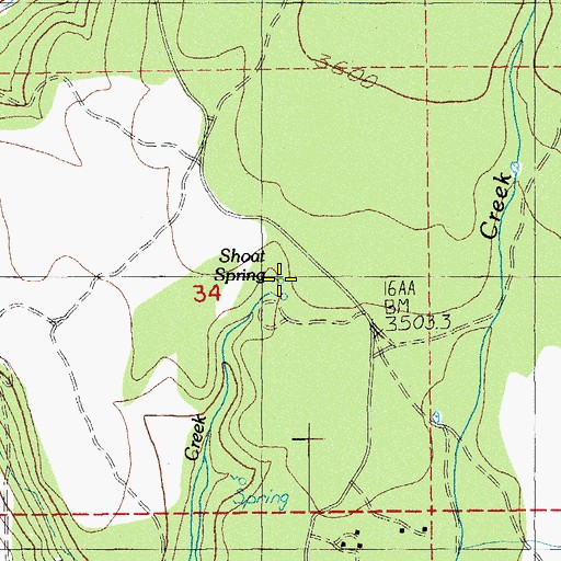 Topographic Map of Shoal Spring, OR