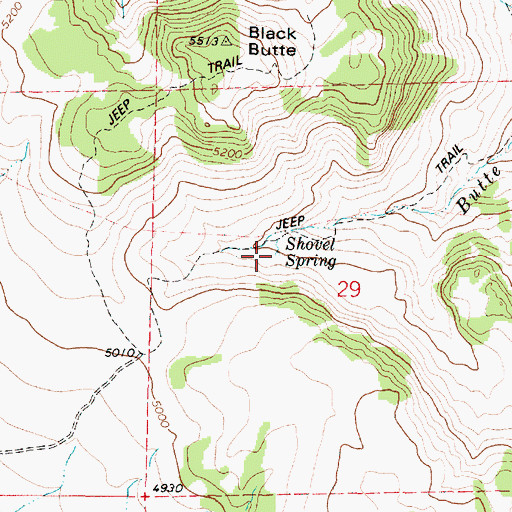 Topographic Map of Shovel Spring, OR