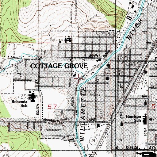 Topographic Map of Silk Creek, OR