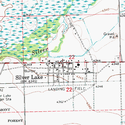 Topographic Map of Silver Lake, OR