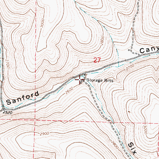 Topographic Map of Six Dollar Canyon, OR