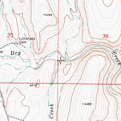 Topographic Map of Skull Creek, OR