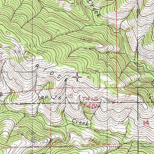 Topographic Map of Slide Ridge, OR