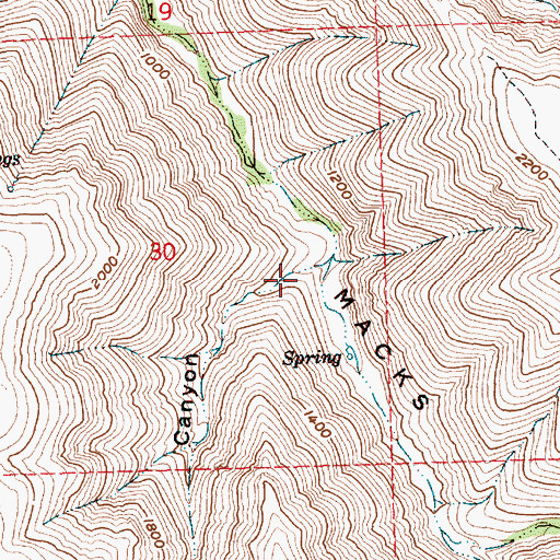 Topographic Map of Smith Canyon, OR