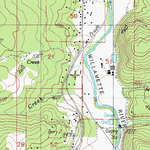 Topographic Map of Snyder Creek, OR