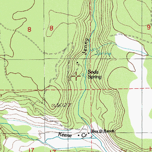 Topographic Map of Soda Spring, OR