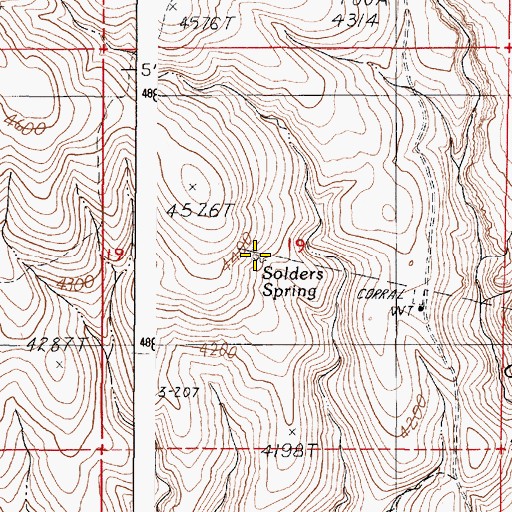 Topographic Map of Solders Spring, OR