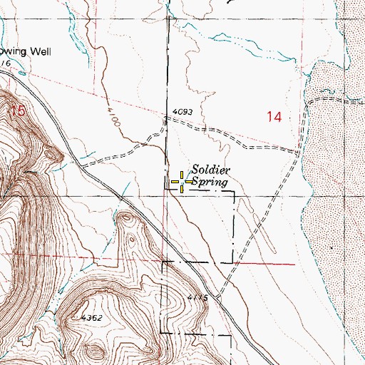 Topographic Map of Soldier Spring, OR