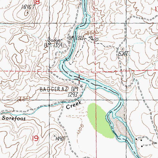 Topographic Map of Sorefoot Creek, OR