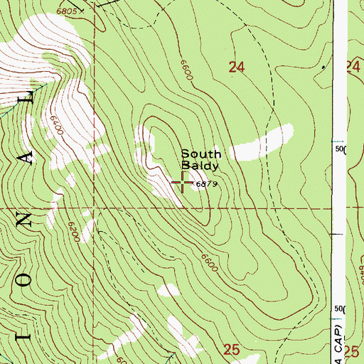 Topographic Map of South Baldy, OR