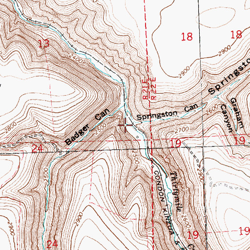 Topographic Map of Springston Canyon, OR