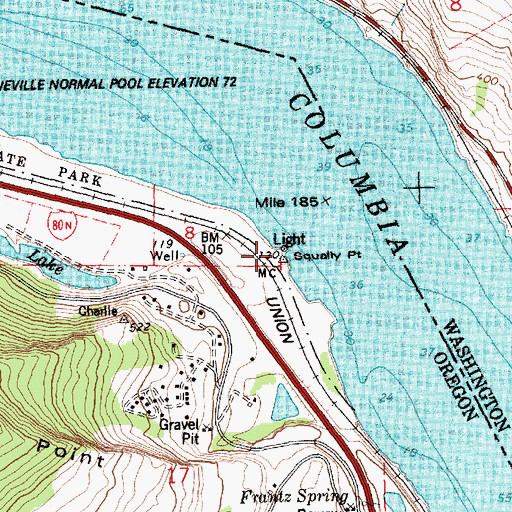 Topographic Map of Squally Point, OR