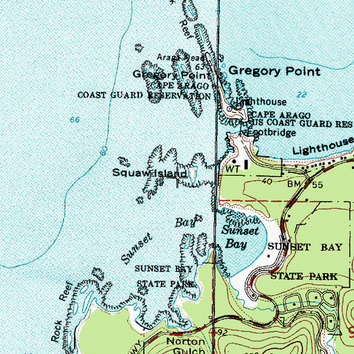 Topographic Map of Qochyax Island, OR