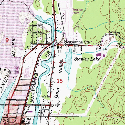 Topographic Map of Stanley Lake, OR