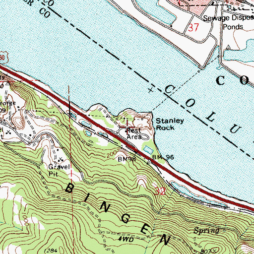 Topographic Map of Stanley Rock, OR