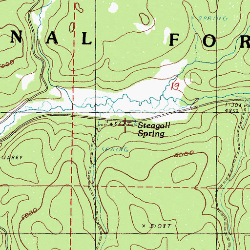 Topographic Map of Steagall Spring, OR