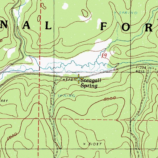 Topographic Map of Steagall Spring, OR