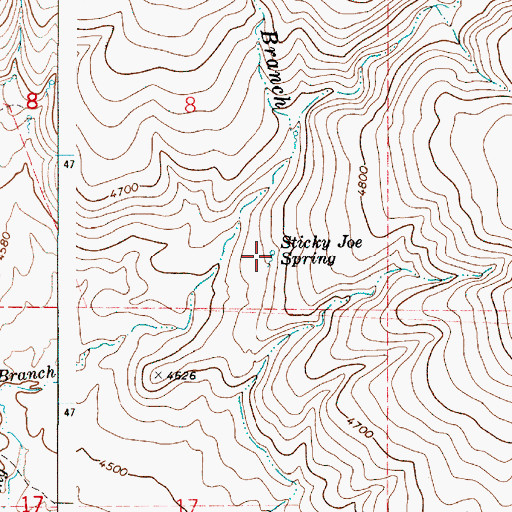 Topographic Map of Sticky Joe Spring, OR