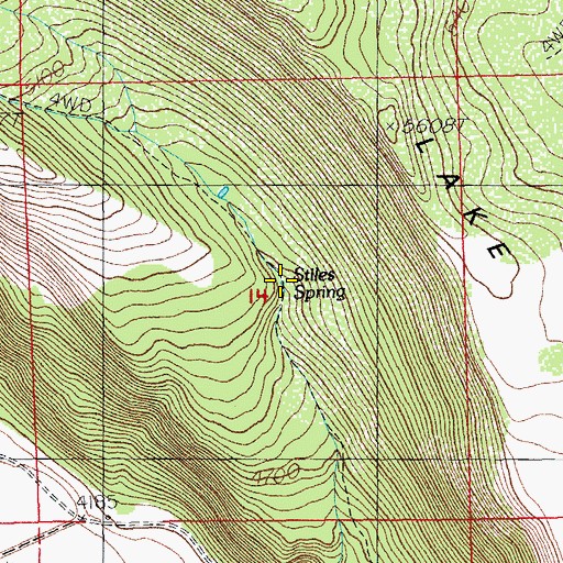 Topographic Map of Stiles Spring, OR