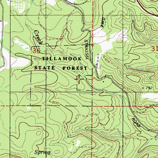Topographic Map of Strassel Creek, OR