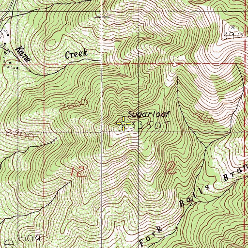 Topographic Map of Sugarloaf, OR