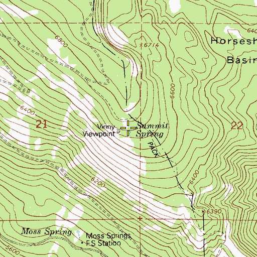 Topographic Map of Summit Spring, OR