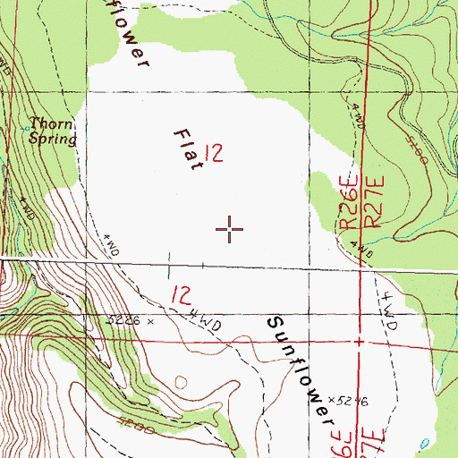 Topographic Map of Sunflower Flat, OR